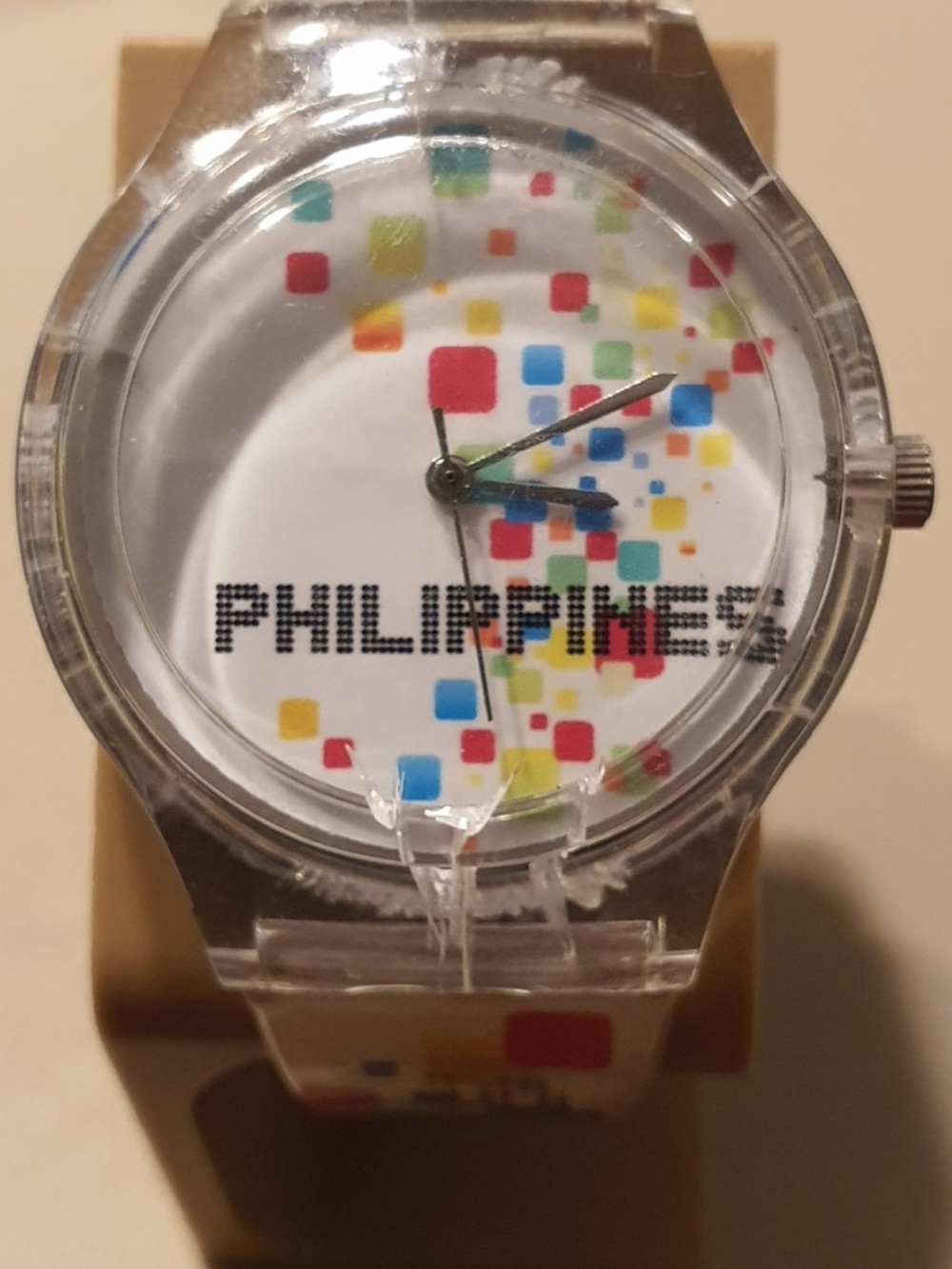 🦋10/$20🦋 Philippines Clear/White Acrylic/Resin Unisex Watch